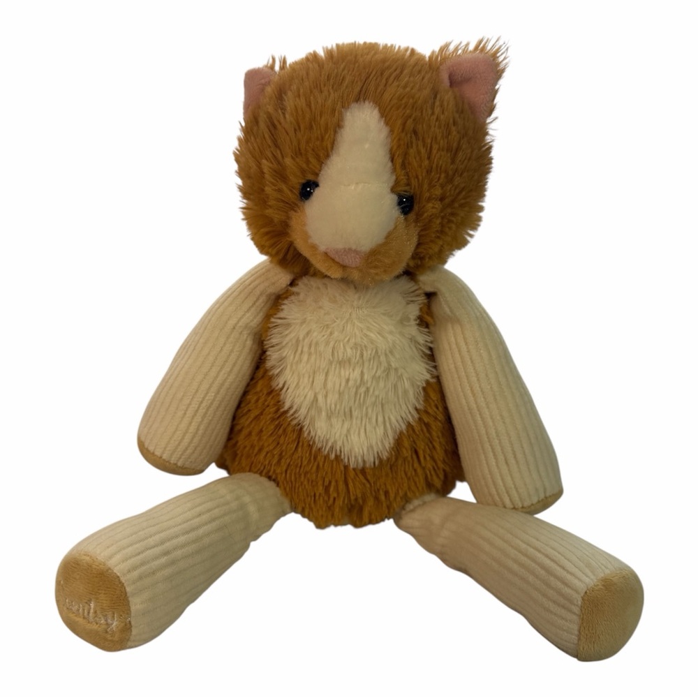 Scentsy Buddy Scratch the Cat Brown and Cream Plush Missing Zipper Pull on Back